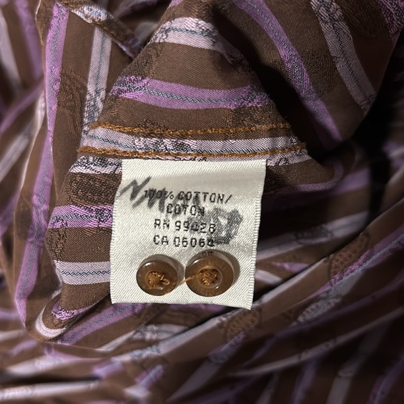 BUGATCHI Uomo 100% Cotton Long Sleeved Button Down Dress Casual Shirt - Picture 6 of 9